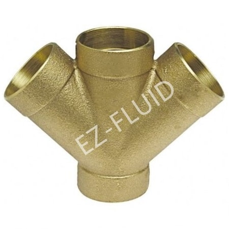 Ez-Fluid 1 1/2 DWV BRASS 45 DOUBLE WYE EZDW79